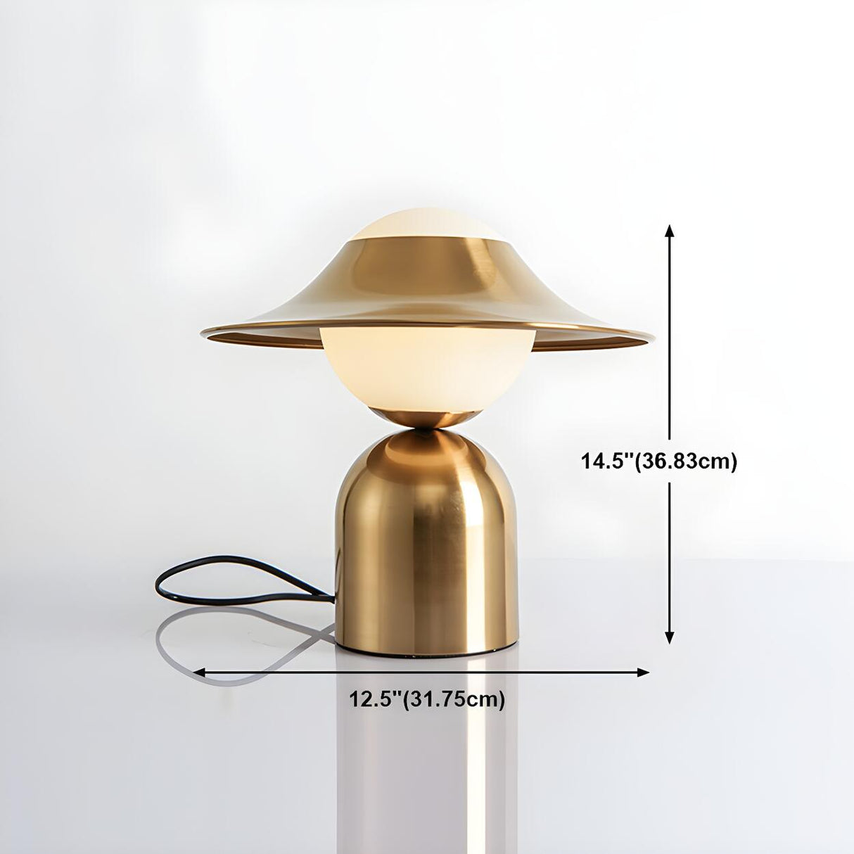 Stylish Golden Geometric Dome Shade Metal Table Lamp Image - 16