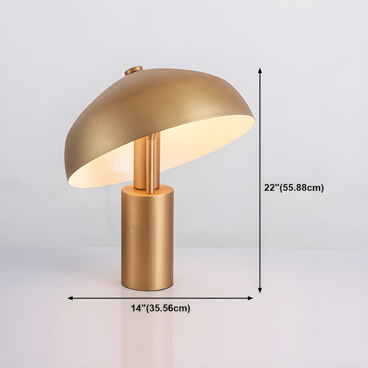 Stylish Golden Geometric Dome Shade Metal Table Lamp Image - 19