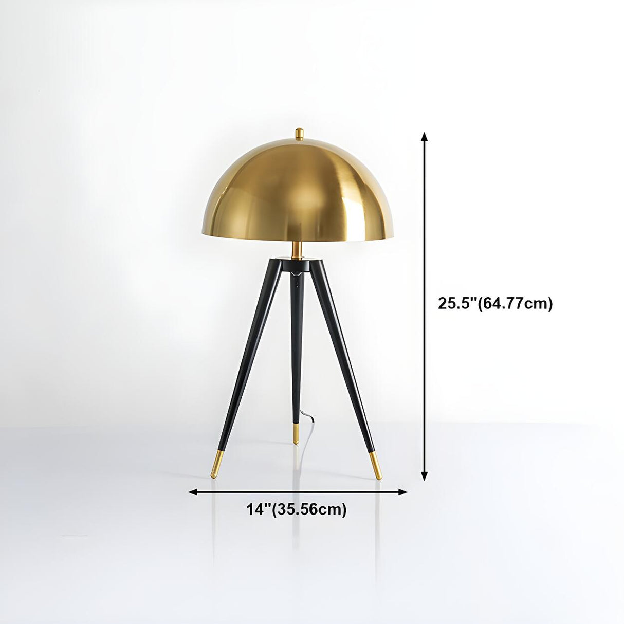 Stylish Golden Geometric Dome Shade Metal Table Lamp Image - 20