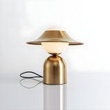 Stylish Golden Geometric Dome Shade Metal Table Lamp Image - 9