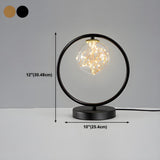 Stylish Golden Globe Glass Ring Bedside Table Lamp #size