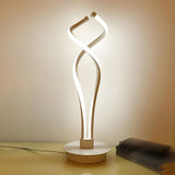 Stylish Golden Minimalist Spiral Strip LED Table Lamp Image - 13