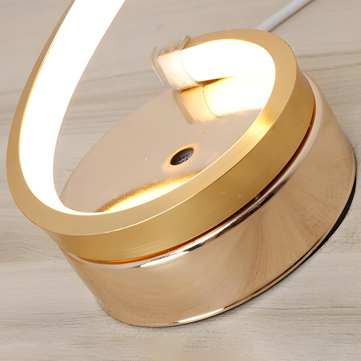 Stylish Golden Minimalist Spiral Strip LED Table Lamp Image - 18