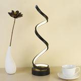 Stylish Golden Minimalist Spiral Strip LED Table Lamp Image - 2