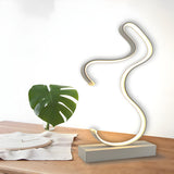 Stylish Golden Minimalist Spiral Strip LED Table Lamp Image - 20