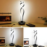 Stylish Golden Minimalist Spiral Strip LED Table Lamp Image - 22