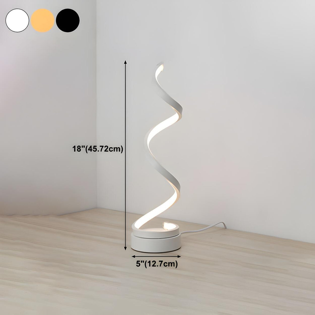 Stylish Golden Minimalist Spiral Strip LED Table Lamp 