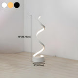 Stylish Golden Minimalist Spiral Strip LED Table Lamp #size