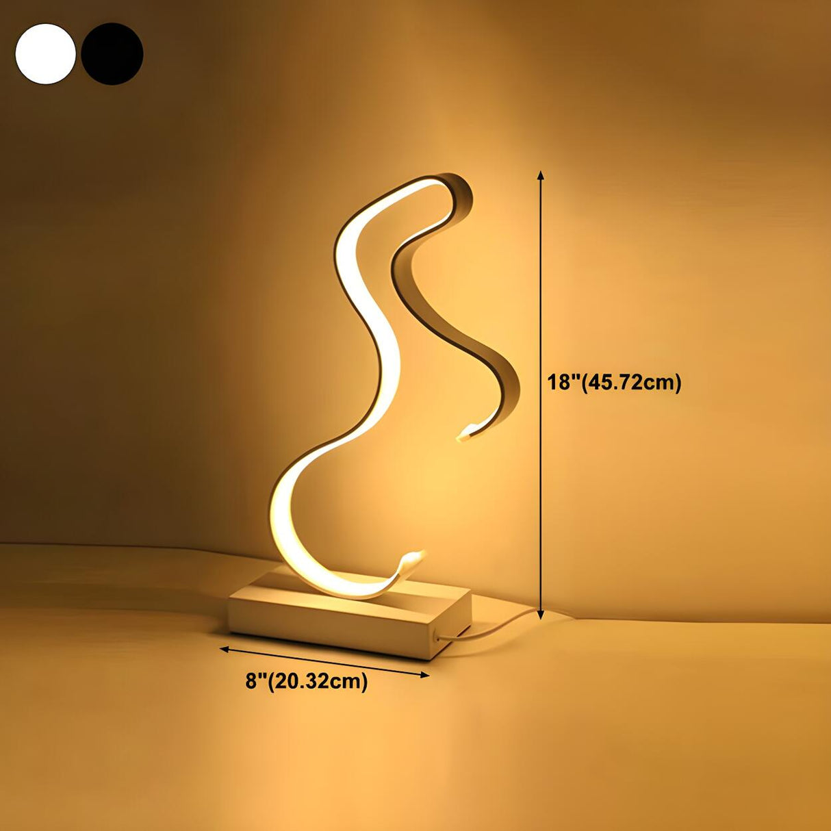 Stylish Golden Minimalist Spiral Strip LED Table Lamp Image - 24