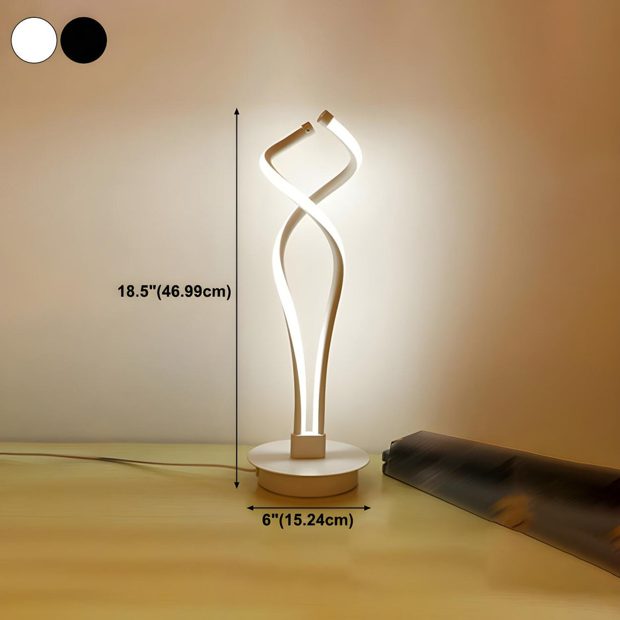 Stylish Golden Minimalist Spiral Strip LED Table Lamp Image - 25