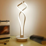 Stylish Golden Minimalist Spiral Strip LED Table Lamp Image - 6