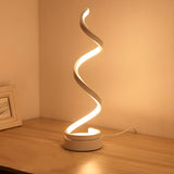 Stylish Golden Minimalist Spiral Strip LED Table Lamp Image - 8