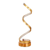 Stylish Golden Minimalist Spiral Strip LED Table Lamp Image - 9