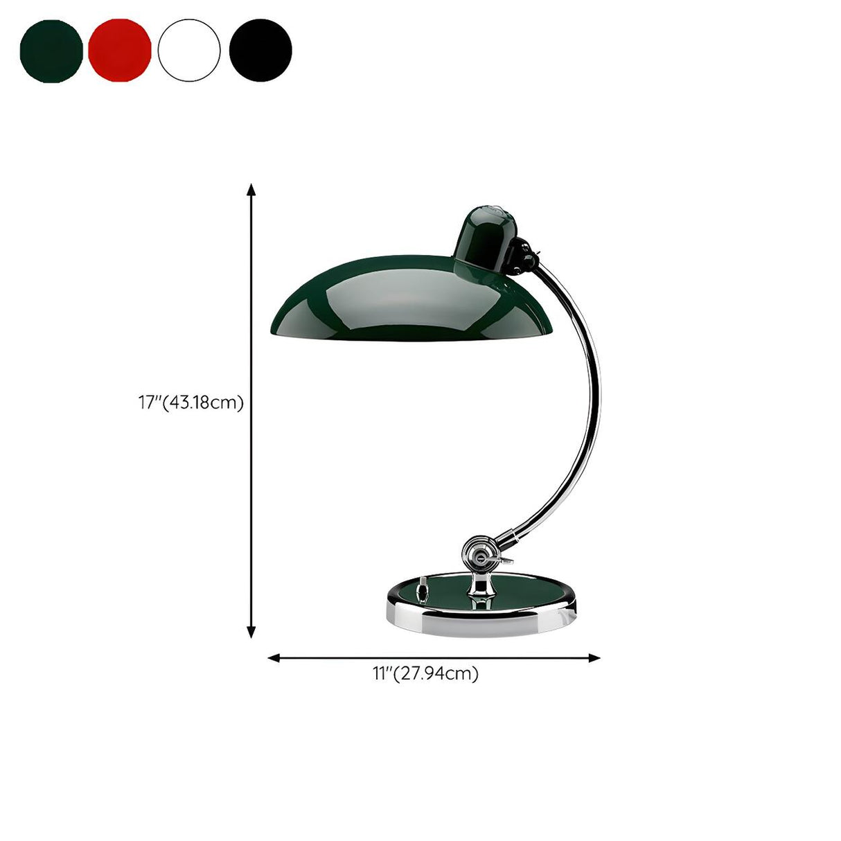 Stylish Green Metallic Shade Modern Arc Table Lamp 