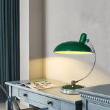 Stylish Green Metallic Shade Modern Arc Table Lamp Image - 5