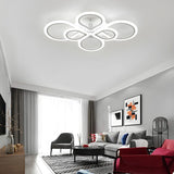 Stylish Large White Flower LED Semi-Flush Mount Light Image - 3