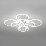 Stylish Large White Flower LED Semi-Flush Mount Light Image - 4