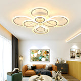 Stylish Large White Flower LED Semi-Flush Mount Light Image - 6