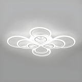 Stylish Large White Flower LED Semi-Flush Mount Light Image - 8