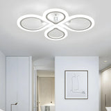 Stylish Large White Flower LED Semi-Flush Mount Light Image - 9