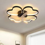 Stylish Linear Flower Modern Remote Ceiling Fan Light Image - 1