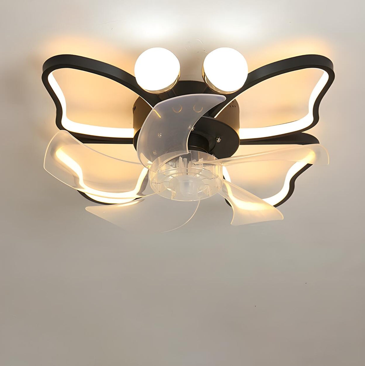 Stylish Linear Flower Modern Remote Ceiling Fan Light Image - 10