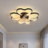 Stylish Linear Flower Modern Remote Ceiling Fan Light Image - 24