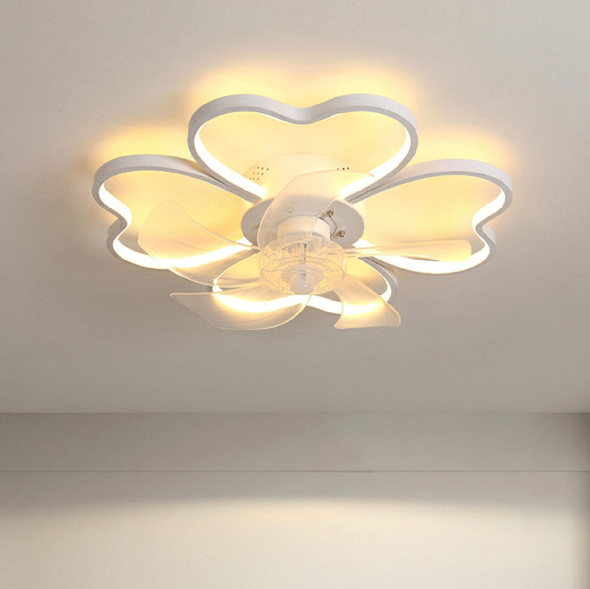 Stylish Linear Flower Modern Remote Ceiling Fan Light Image - 25