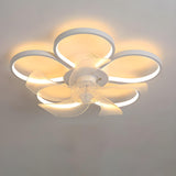 Stylish Linear Flower Modern Remote Ceiling Fan Light Image - 6