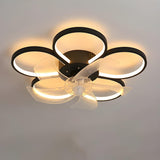 Stylish Linear Flower Modern Remote Ceiling Fan Light Image - 7