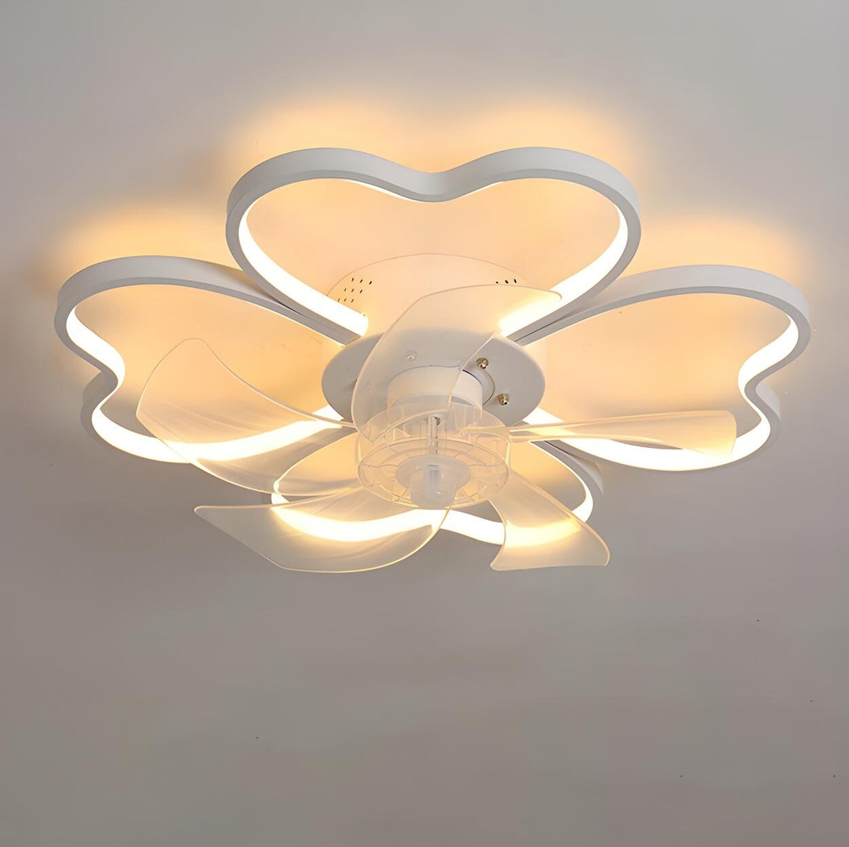 Stylish Linear Flower Modern Remote Ceiling Fan Light Image - 9