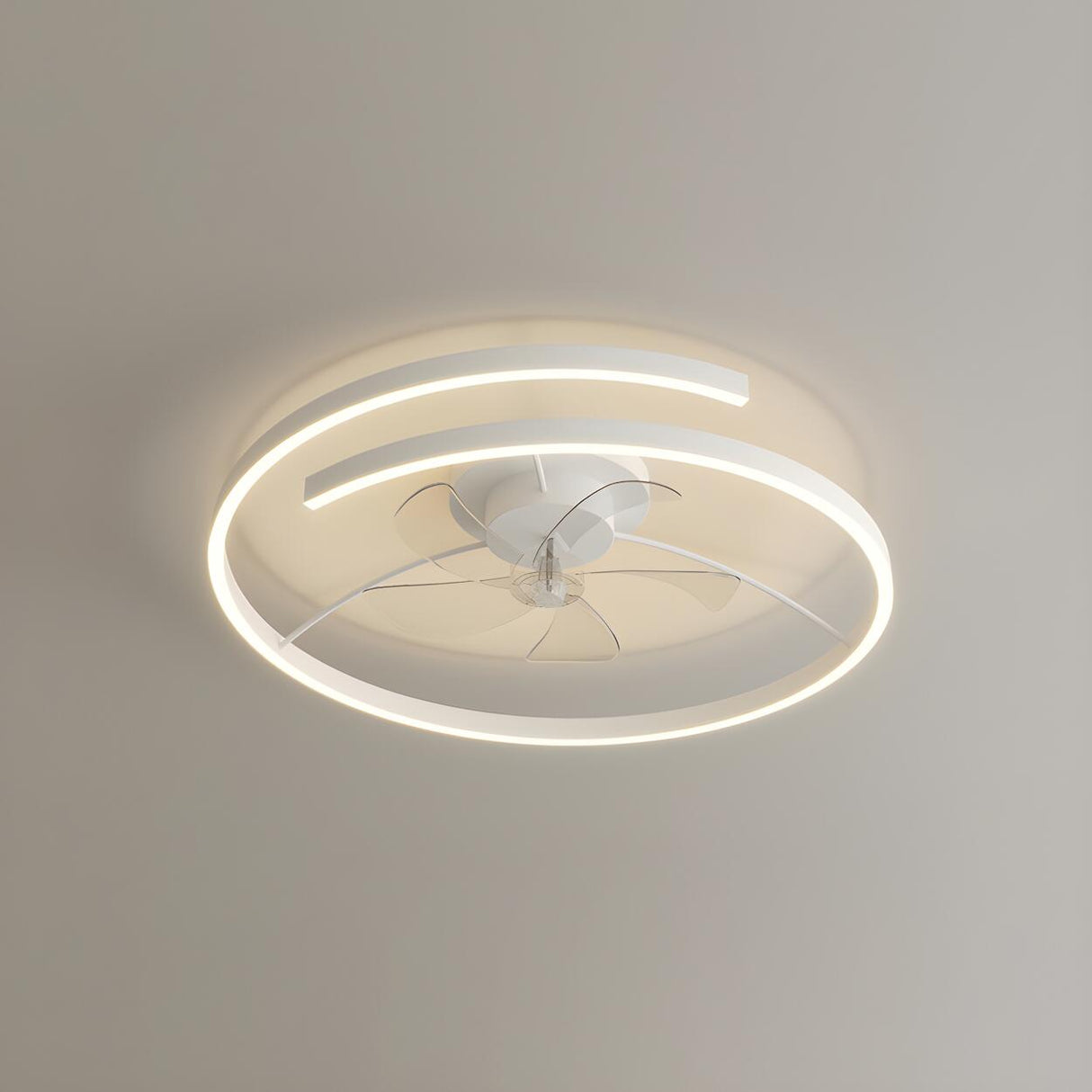 Stylish Linear Metal Modern Ceiling Fan with Light Image - 10