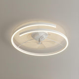 Stylish Linear Metal Modern Ceiling Fan with Light Image - 11