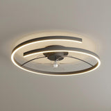 Stylish Linear Metal Modern Ceiling Fan with Light Image - 13