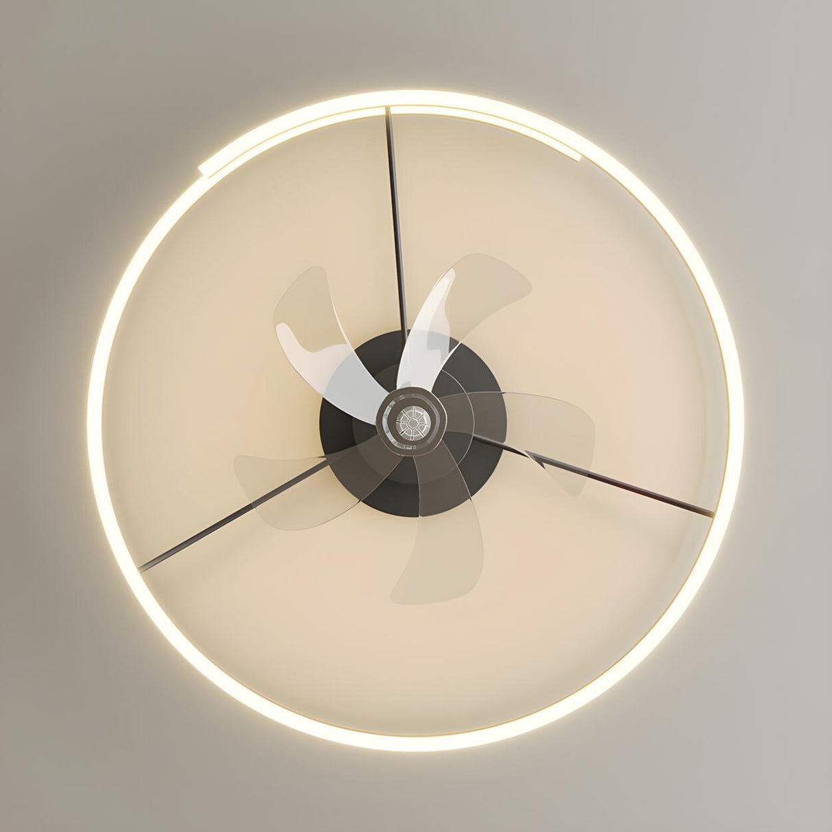 Stylish Linear Metal Modern Ceiling Fan with Light Image - 14