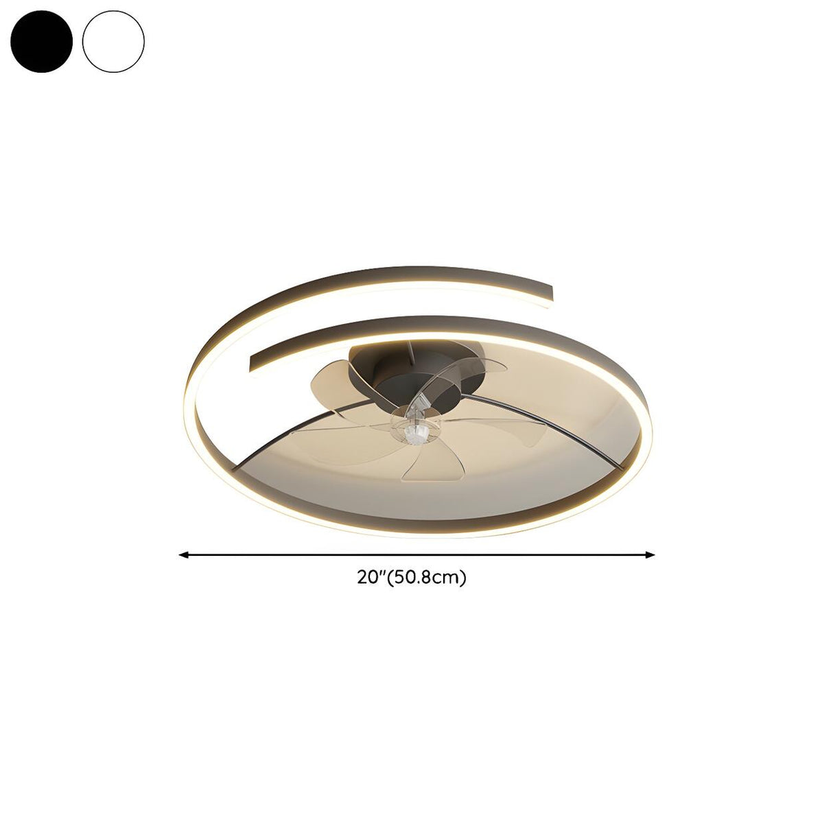 Stylish Linear Metal Modern Ceiling Fan with Light 