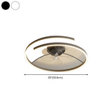 Stylish Linear Metal Modern Ceiling Fan with Light #size