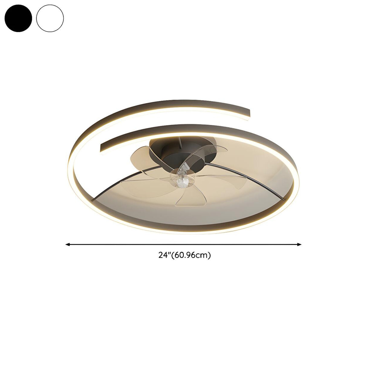 Stylish Linear Metal Modern Ceiling Fan with Light Image - 23