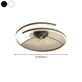 Stylish Linear Metal Modern Ceiling Fan with Light Image - 23