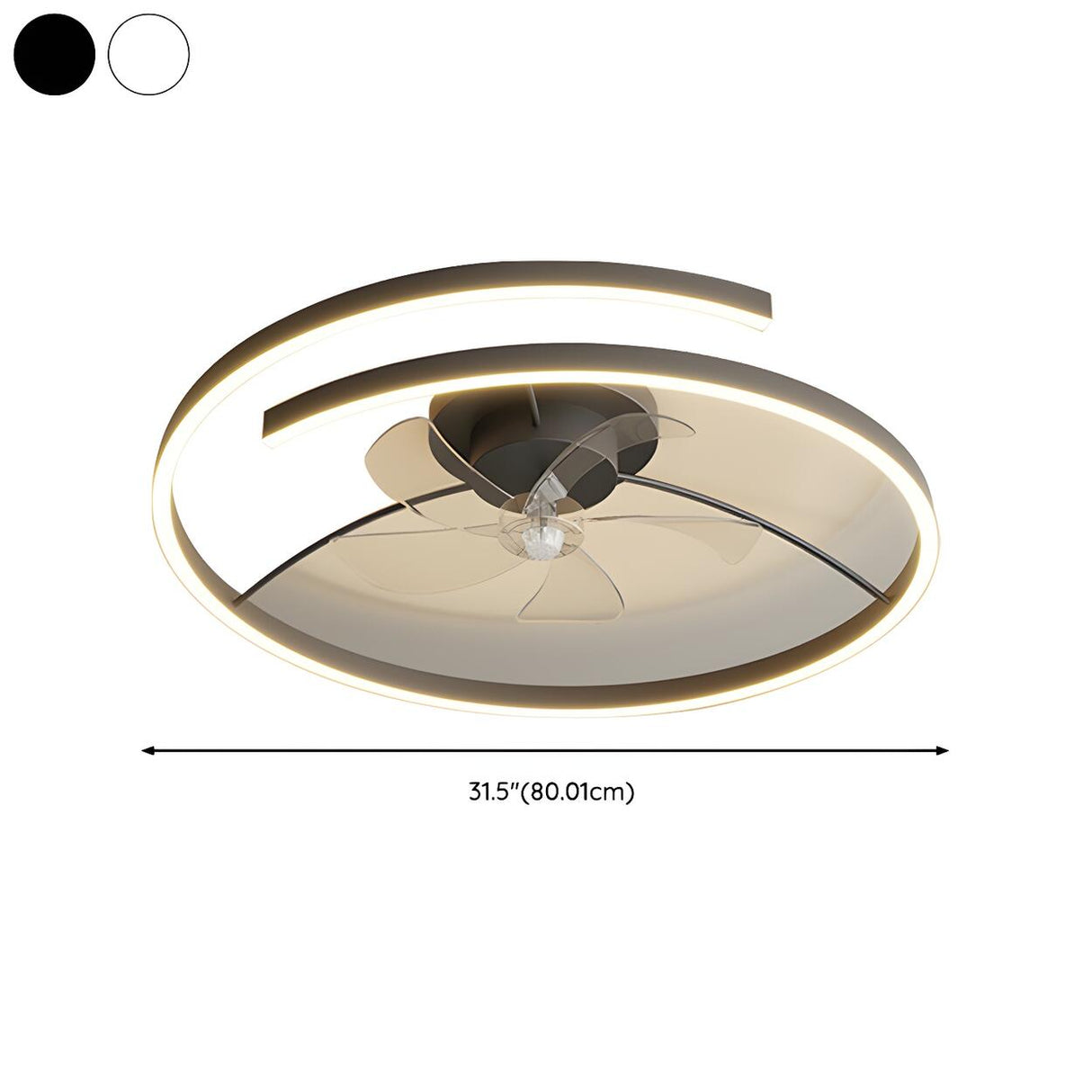 Stylish Linear Metal Modern Ceiling Fan with Light Image - 24