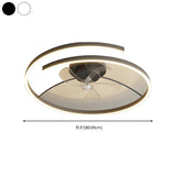 Stylish Linear Metal Modern Ceiling Fan with Light Image - 24