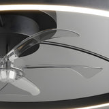 Stylish Linear Metal Modern Ceiling Fan with Light Image - 7