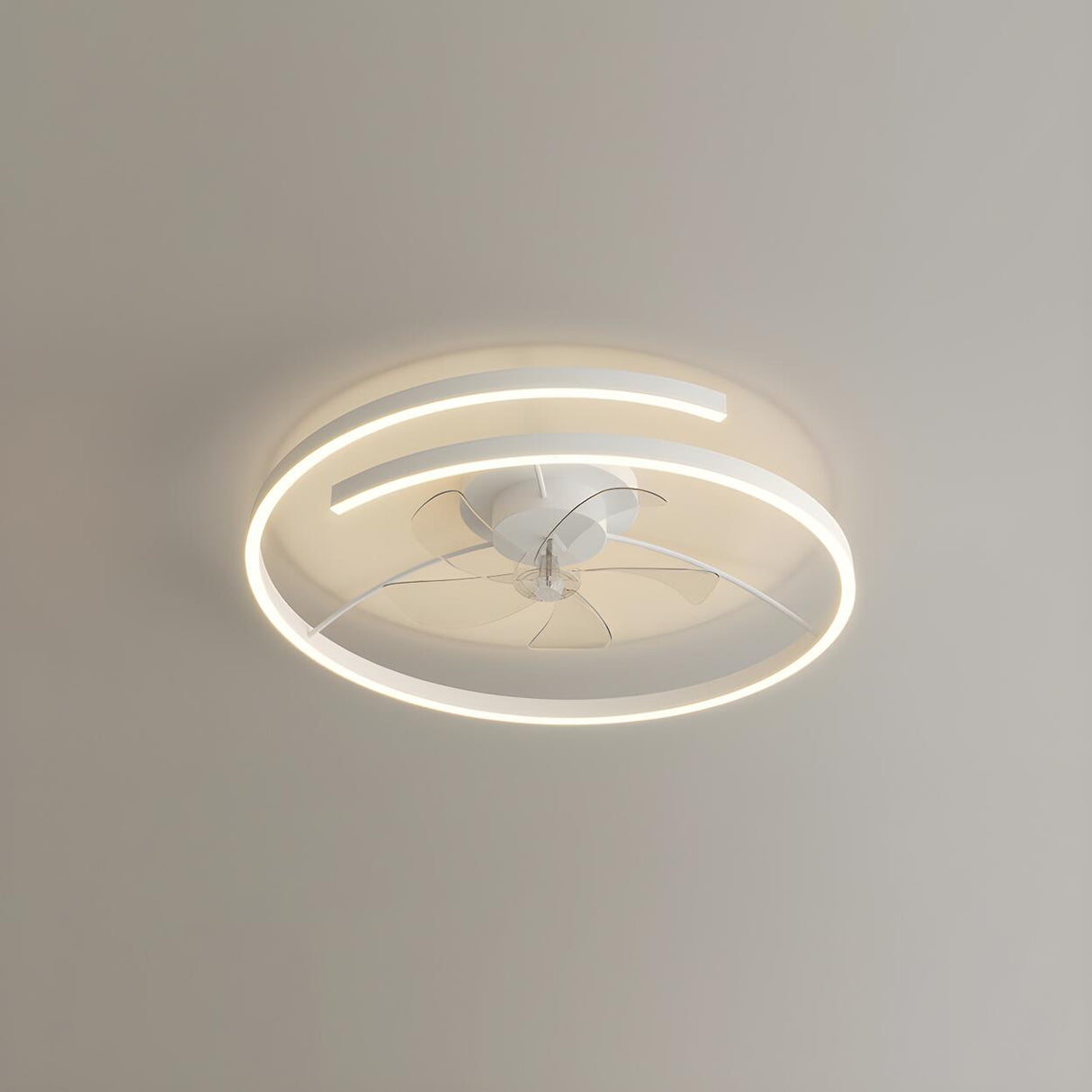 Stylish Linear Metal Modern Ceiling Fan with Light Image - 8