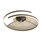 Stylish Linear Metal Modern Ceiling Fan with Light Image - 9