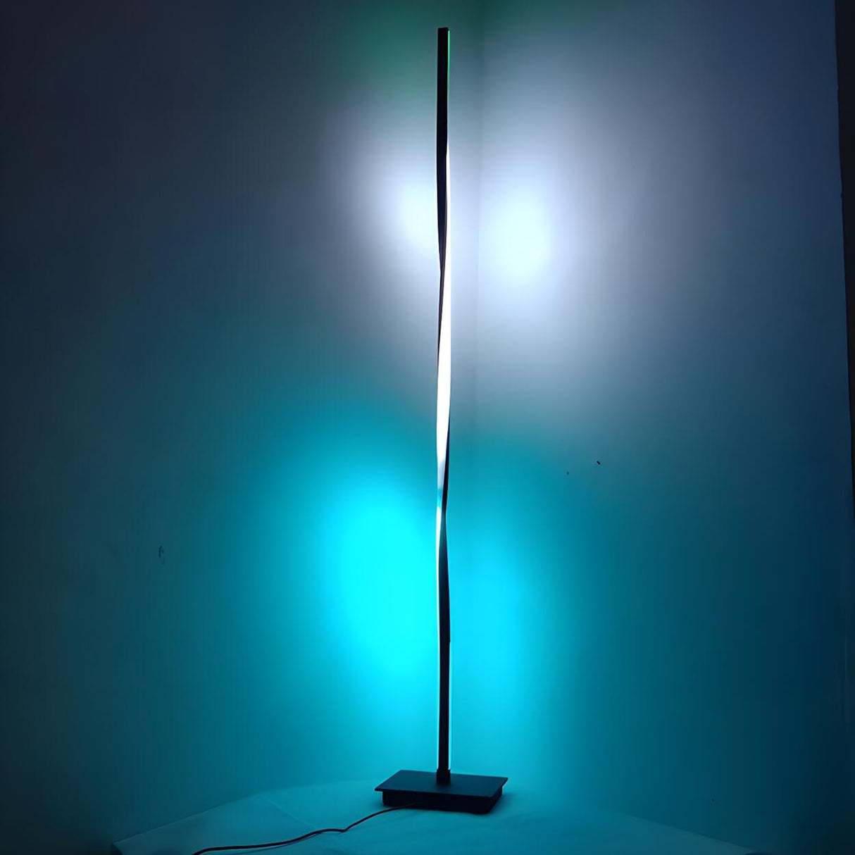 Stylish Linear Twisted LED Color-Changing Floor Lamp Image - 13