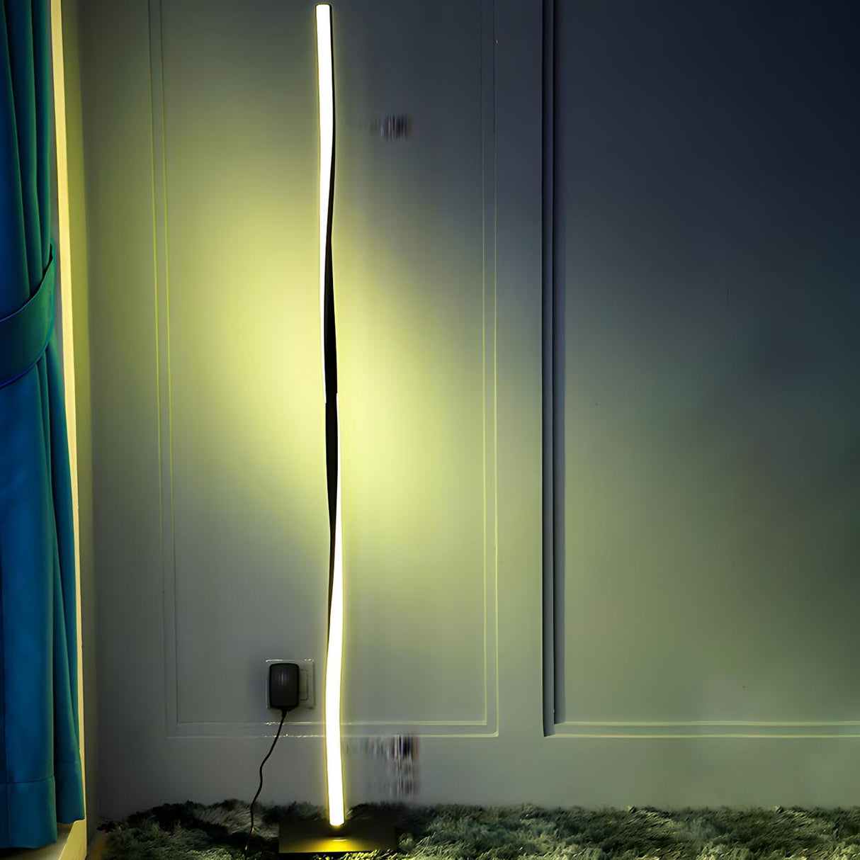 Stylish Linear Twisted LED Color-Changing Floor Lamp Image - 3