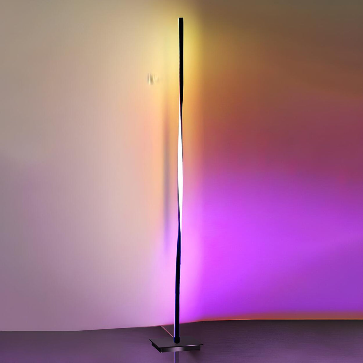 Stylish Linear Twisted LED Color-Changing Floor Lamp Image - 4