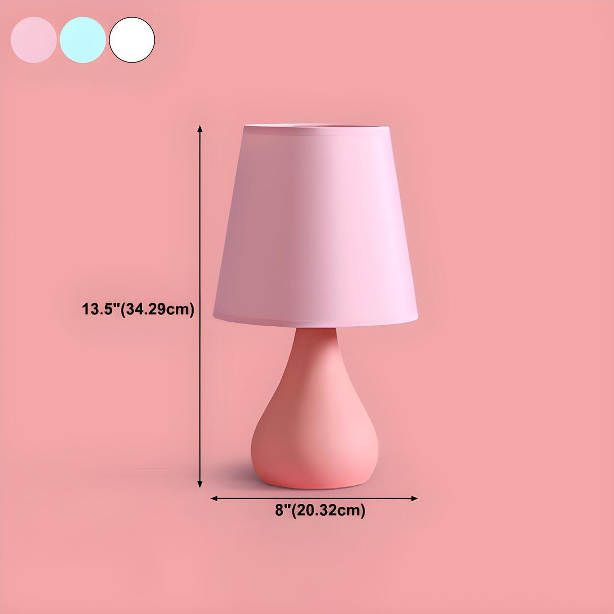 Stylish Macaron Cone Shape Fabric  Bedroom Table Lamp 