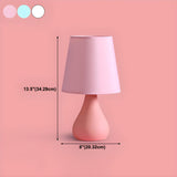 Stylish Macaron Cone Shape Fabric  Bedroom Table Lamp #size