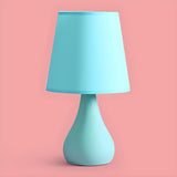 Stylish Macaron Cone Shape Fabric  Bedroom Table Lamp Image - 2